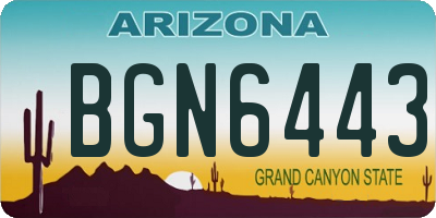 AZ license plate BGN6443