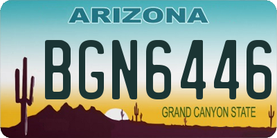 AZ license plate BGN6446