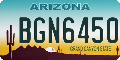 AZ license plate BGN6450
