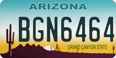 AZ license plate BGN6464