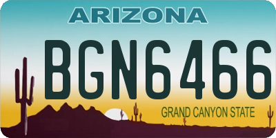 AZ license plate BGN6466