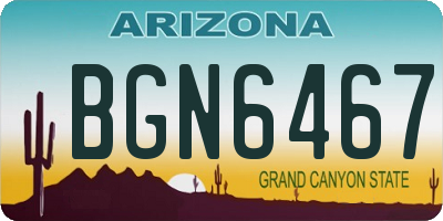 AZ license plate BGN6467