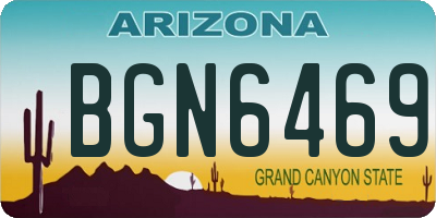 AZ license plate BGN6469