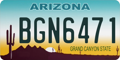 AZ license plate BGN6471