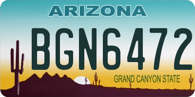 AZ license plate BGN6472
