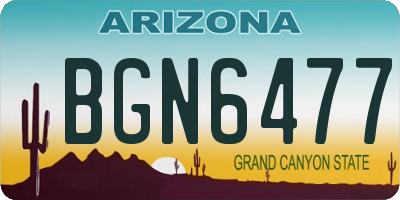 AZ license plate BGN6477
