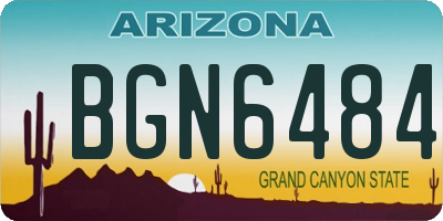 AZ license plate BGN6484