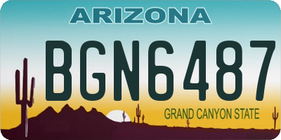 AZ license plate BGN6487