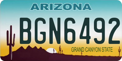 AZ license plate BGN6492