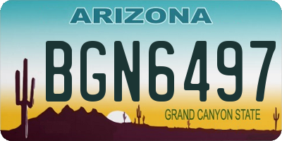 AZ license plate BGN6497