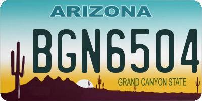 AZ license plate BGN6504