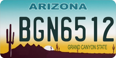 AZ license plate BGN6512