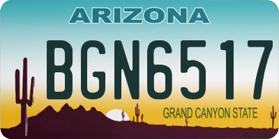 AZ license plate BGN6517