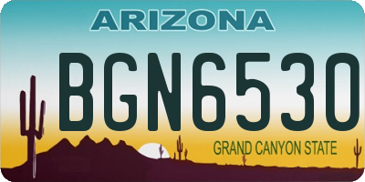 AZ license plate BGN6530