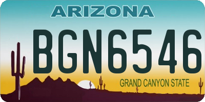 AZ license plate BGN6546