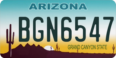 AZ license plate BGN6547