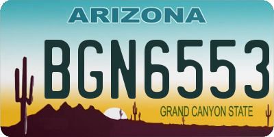 AZ license plate BGN6553