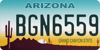 AZ license plate BGN6559