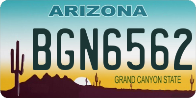 AZ license plate BGN6562