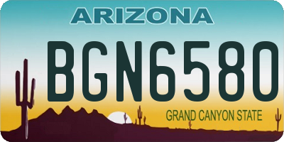 AZ license plate BGN6580