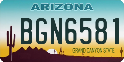 AZ license plate BGN6581