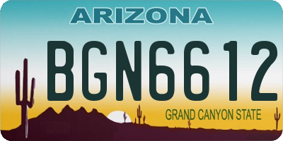AZ license plate BGN6612