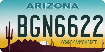 AZ license plate BGN6622