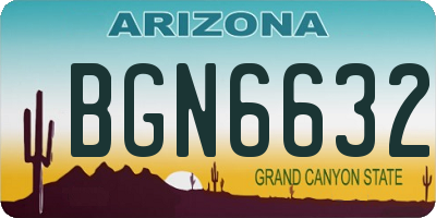 AZ license plate BGN6632