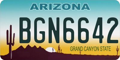 AZ license plate BGN6642