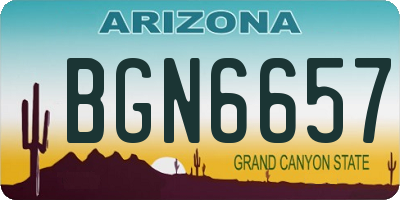 AZ license plate BGN6657