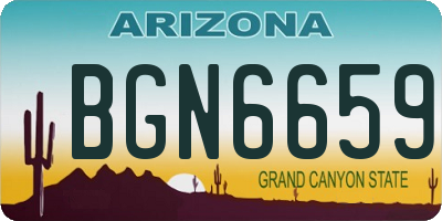 AZ license plate BGN6659