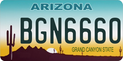 AZ license plate BGN6660