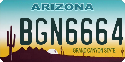 AZ license plate BGN6664