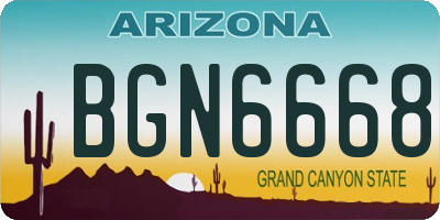 AZ license plate BGN6668