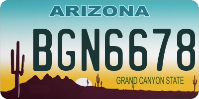 AZ license plate BGN6678