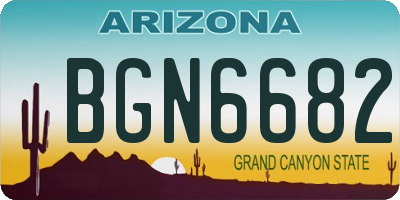 AZ license plate BGN6682