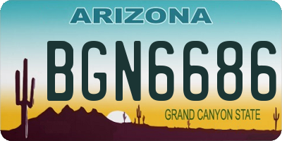 AZ license plate BGN6686
