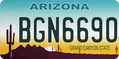 AZ license plate BGN6690