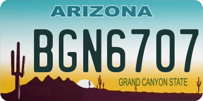 AZ license plate BGN6707
