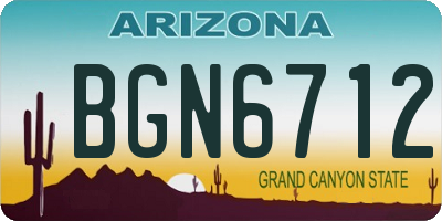 AZ license plate BGN6712