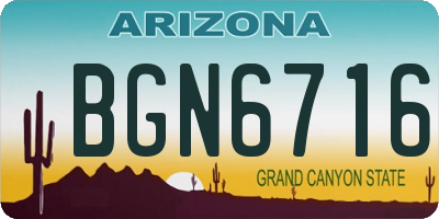 AZ license plate BGN6716