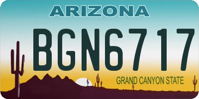 AZ license plate BGN6717
