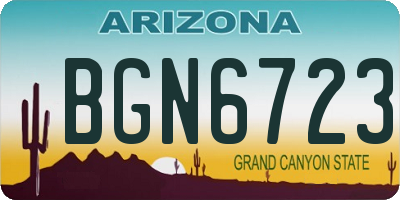 AZ license plate BGN6723