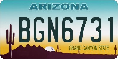 AZ license plate BGN6731