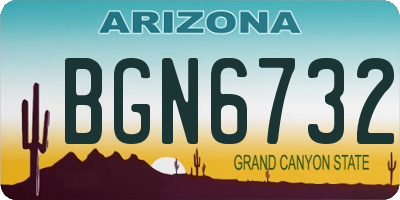 AZ license plate BGN6732