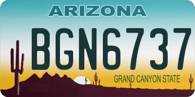 AZ license plate BGN6737