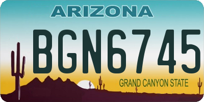 AZ license plate BGN6745
