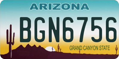 AZ license plate BGN6756