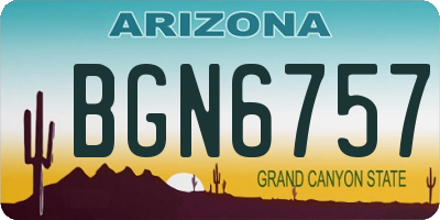 AZ license plate BGN6757