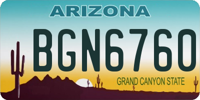 AZ license plate BGN6760
